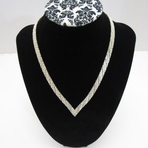 Stunning Vintage 925 Sterling Silver "V" Necklace